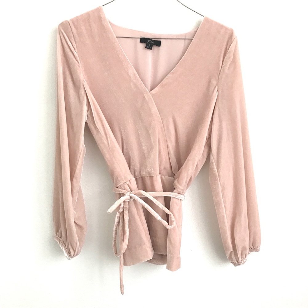 J. Crew Velvet Faux Wrap Top